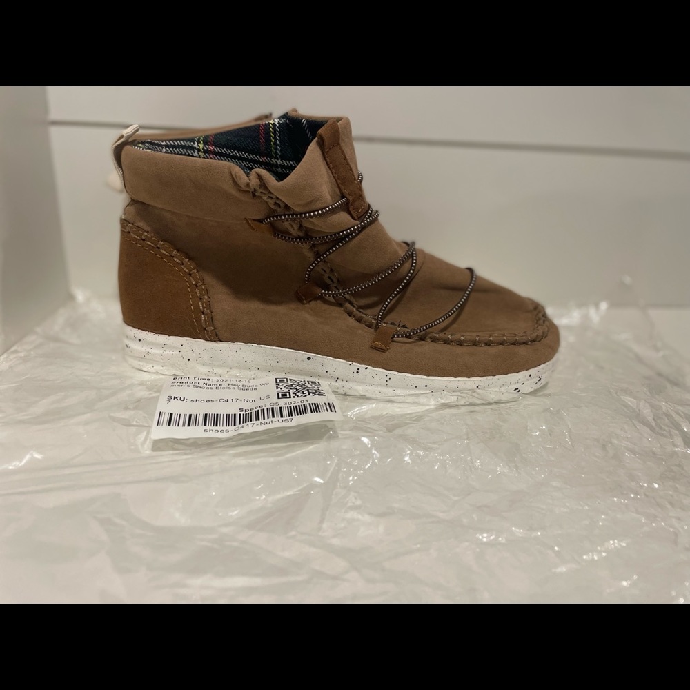 Faux Hey Dude Women’s (7) Eloise Suede Nut